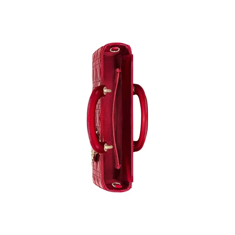 DIOR Lady D JOY Calfskin Lady Dior Bag, Shoulder Bag, Crossbody Bag, Handbag Medium Size Women's Cherry Red-5