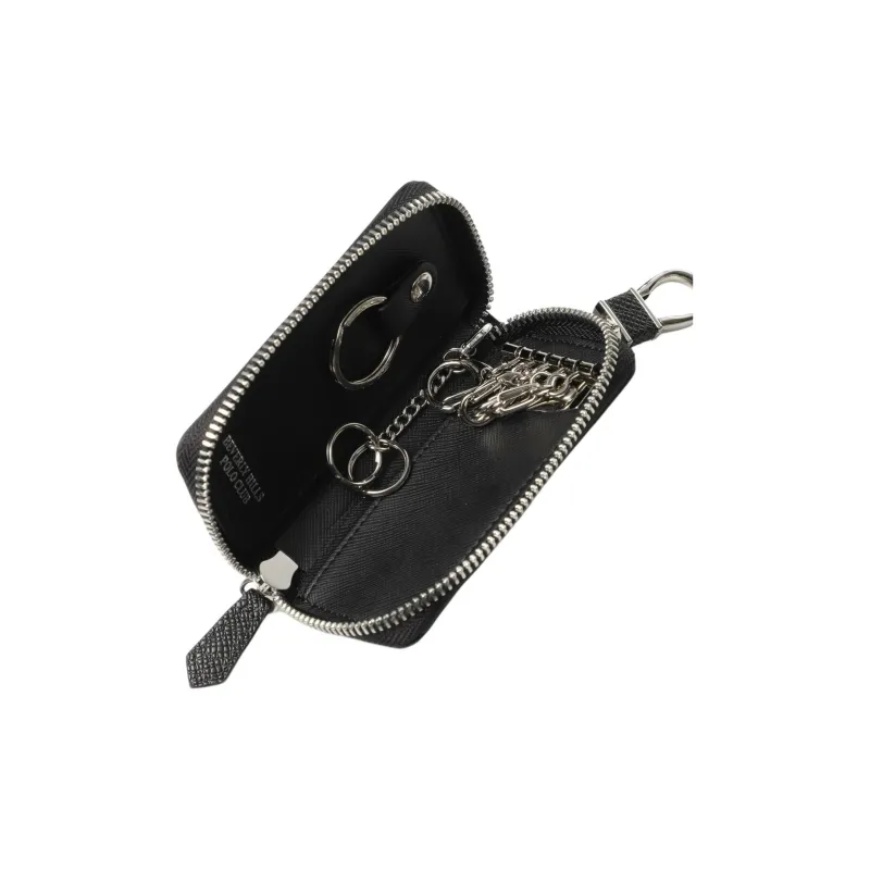 BEVERLY HILLS POLO CLUB Cow Leather Key Pouch Men's Black-3
