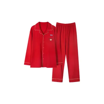 H YXIANG Pajama Set Men's Burgundy
