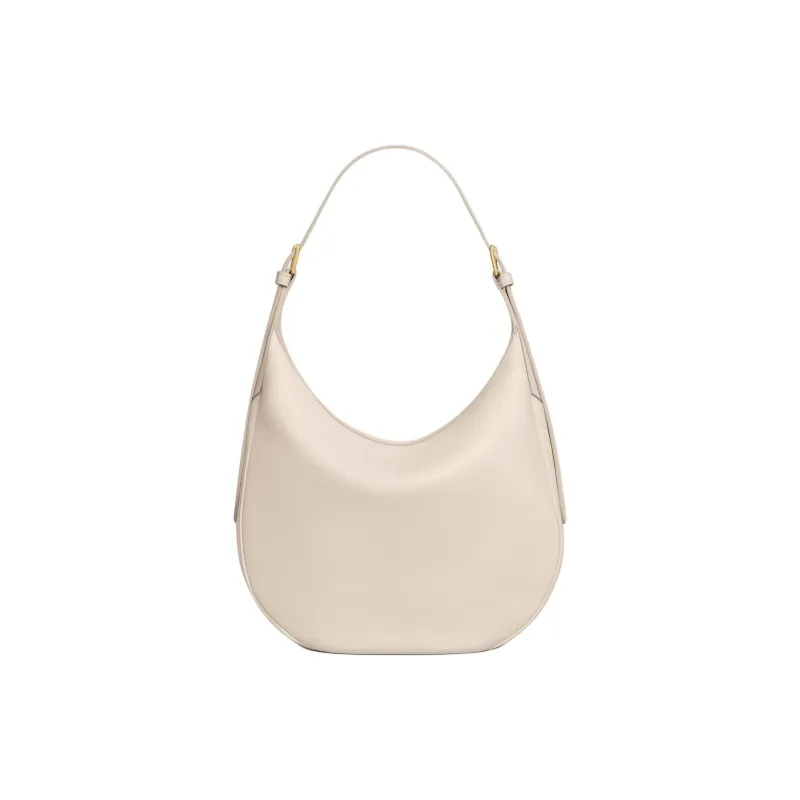 CELINE Calfskin One Shoulder Handbag Medium Size Women's Light Beige-2