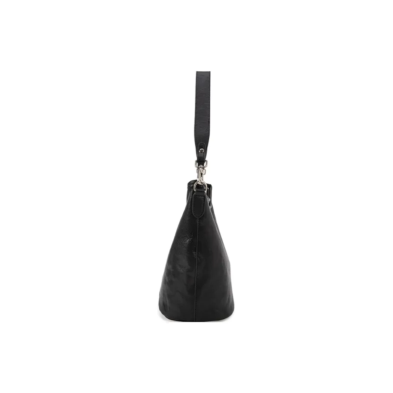 VENOF Cow Leather Portable Crossbody Bag Shoulder Bag Small Size Women's Lihai Black/Twilight Black-10