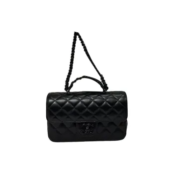 CHANEL Lambskin Shoulder Bag Crossbody Bag Handbag Women's Black
