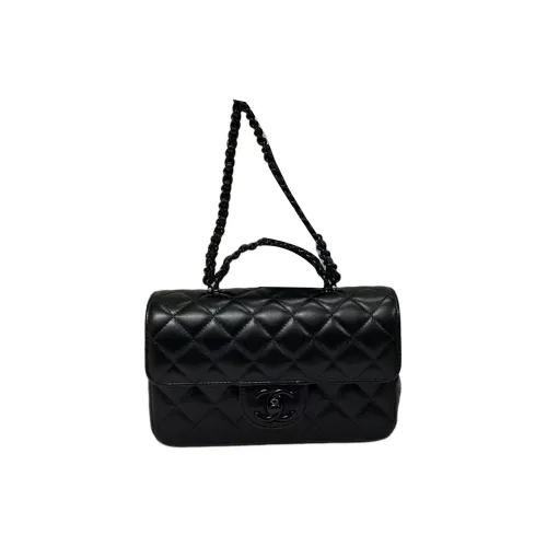CHANEL Lambskin Shoulder Bag Crossbody Bag Handbag Women's Black