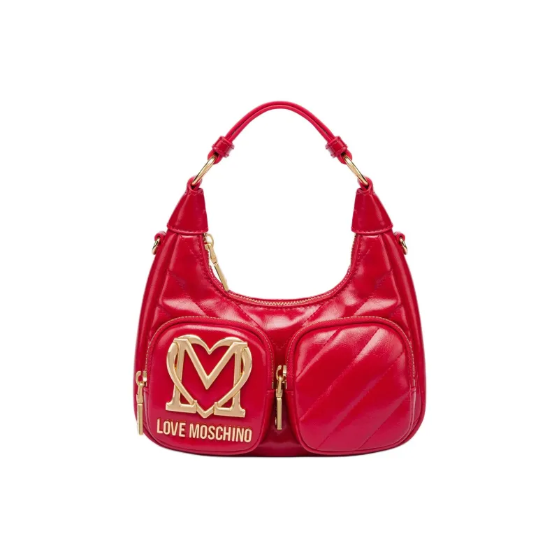 LOVE MOSCHINO Polyurethane Hobo Bag Shoulder Bag Crossbody Handbag Women's Red-0
