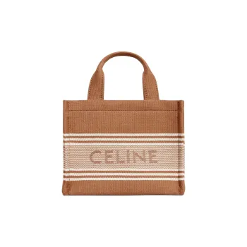 CELINE Cabas Thais Textile Tote Bag, Shopping Bag, Shoulder Bag, Crossbody Bag, Handbag Small Size Women's Brown