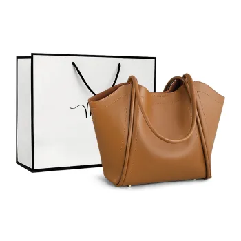 MILLIE'S Cow Leather Handbag, Tote Bag, Underarm Bag, Shoulder Bag Regular Women's Caramel