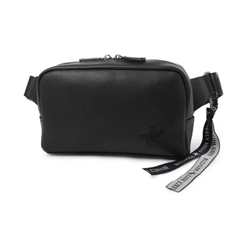 BEVERLY HILLS POLO CLUB Fabric One Shoulder Crossbody Fanny Pack Men's Black