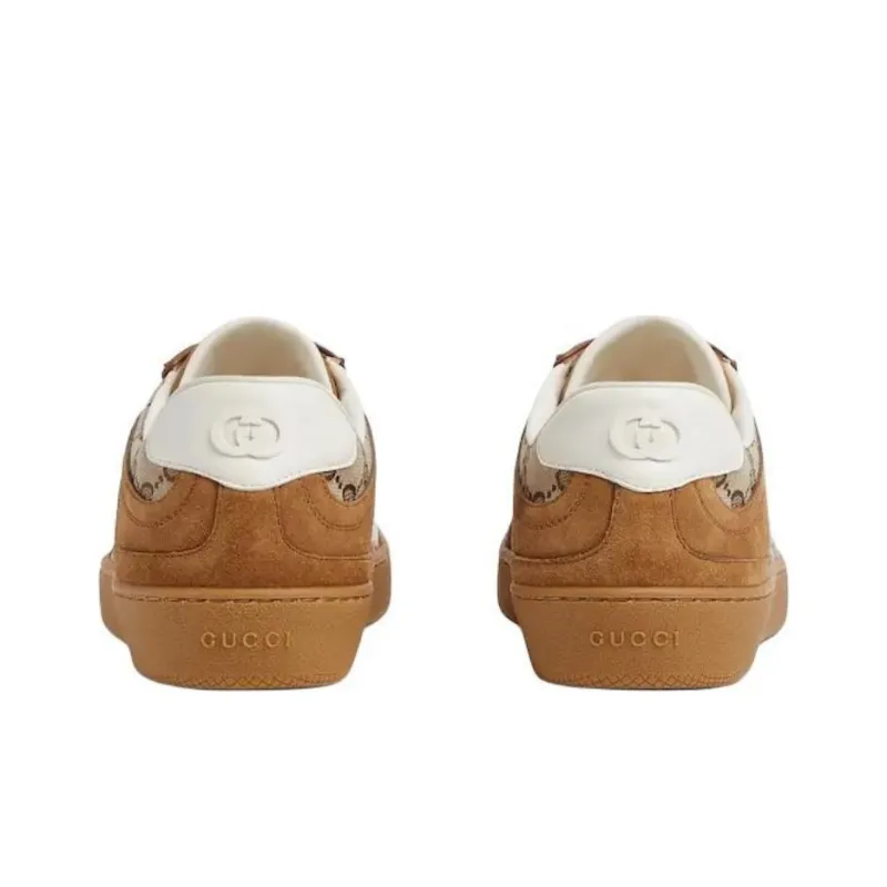 GUCCI Women's G75 'Interlocking G Brown Suede' Women's-4