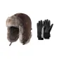 Brown Hats & Caps+Black Gloves