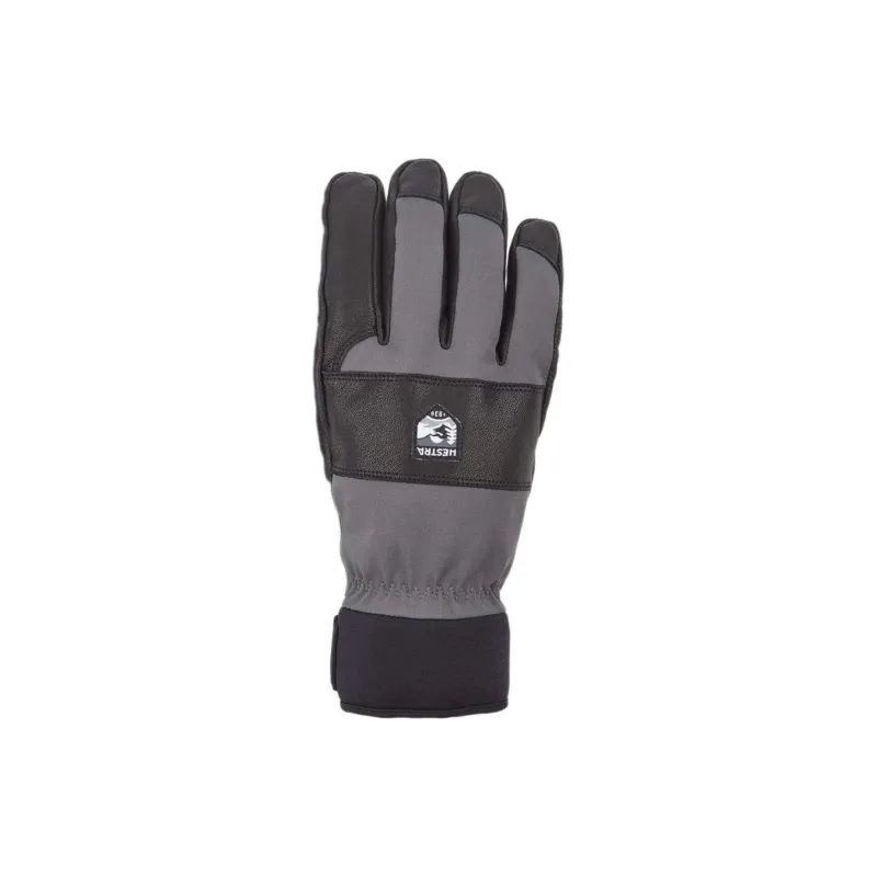 HESTRA Leather Gloves Men's Gray/Black-1