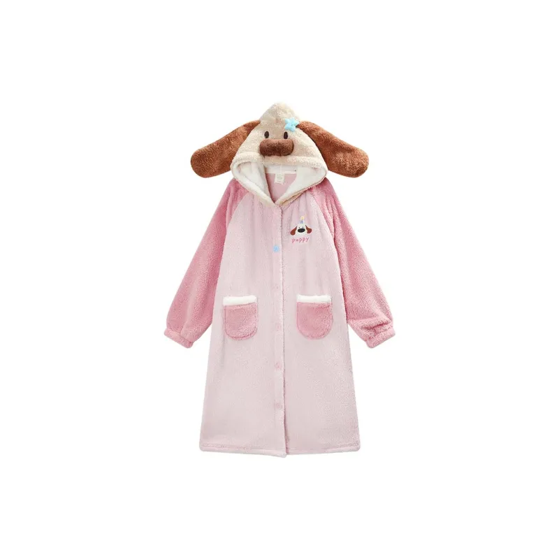 GUKOO Bath Robes Women's Heavenly Pink-0