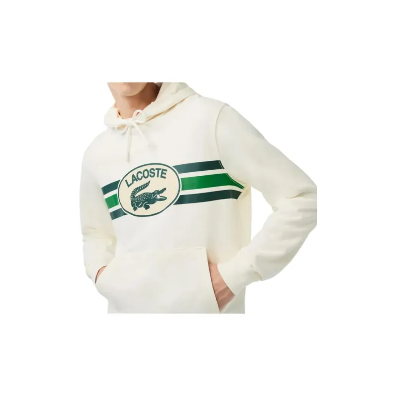 LACOSTE Logo print Drawstring Cotton Hoodie-2
