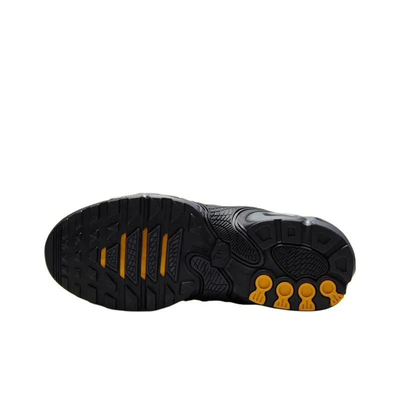Nike Air Max Plus Anti Slip Wear Resistant Low Top Running Shoes Unisex Black Yellow-4