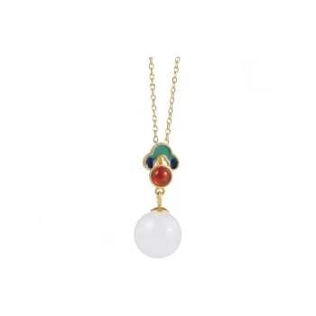 XIFULI Hetian Jade Necklaces Pale Greenish White Jade Women's