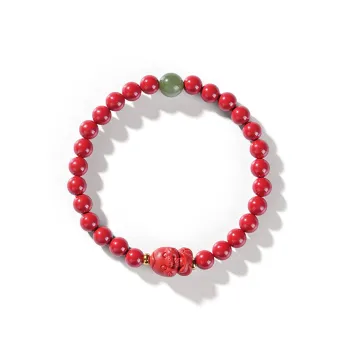 ZHANGKAKA Reconstructed Cinnabar Bracelets Women's