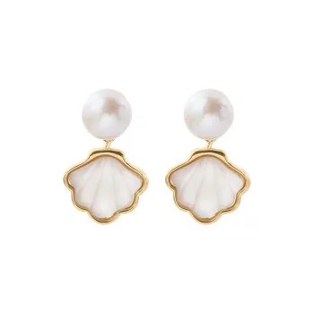 QIANCHANG Freshwater Pearl Earrings Women's