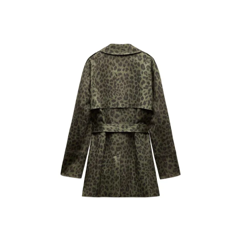 ZARA Trench Coat Women's Leopard Print-1