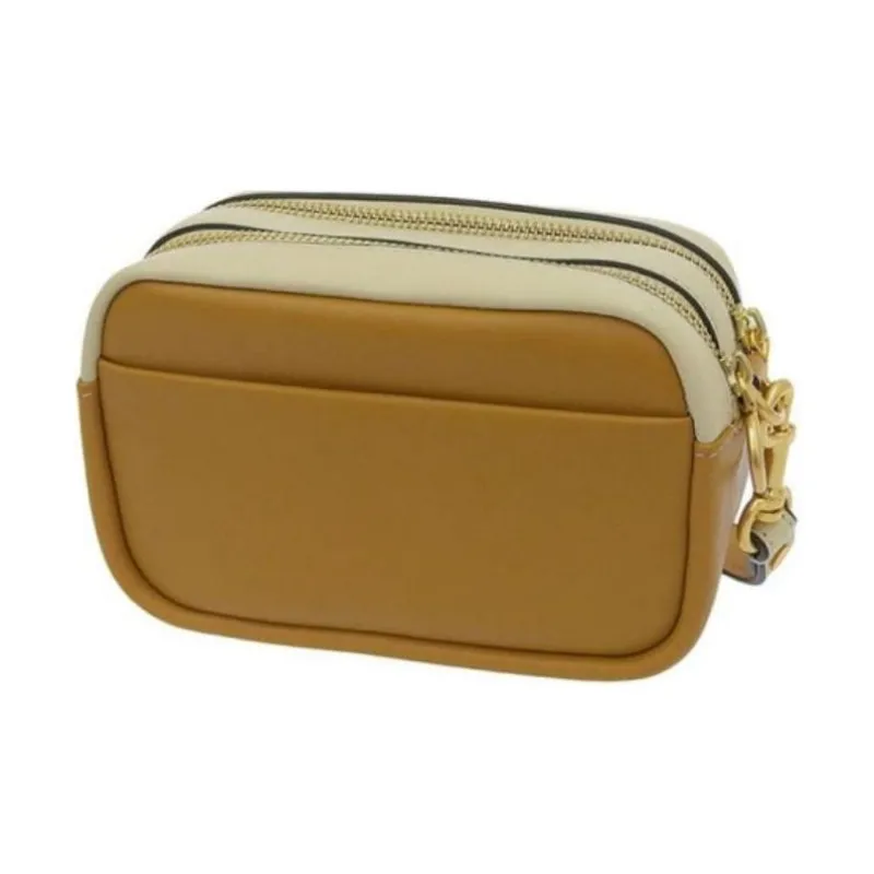 TORY BURCH PerryBOMBÉ Litchi Grain Leather Camera Bag Shoulder Bag Crossbody Bag Mini Women's Yellow/Orange-2