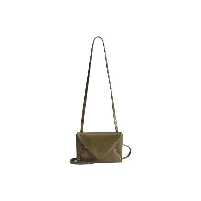 ZARA Cow Leather Shoulder Bag Crossbody Bag Mini Women's Green-0