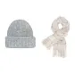 Gray Hood+Ecru Scarf