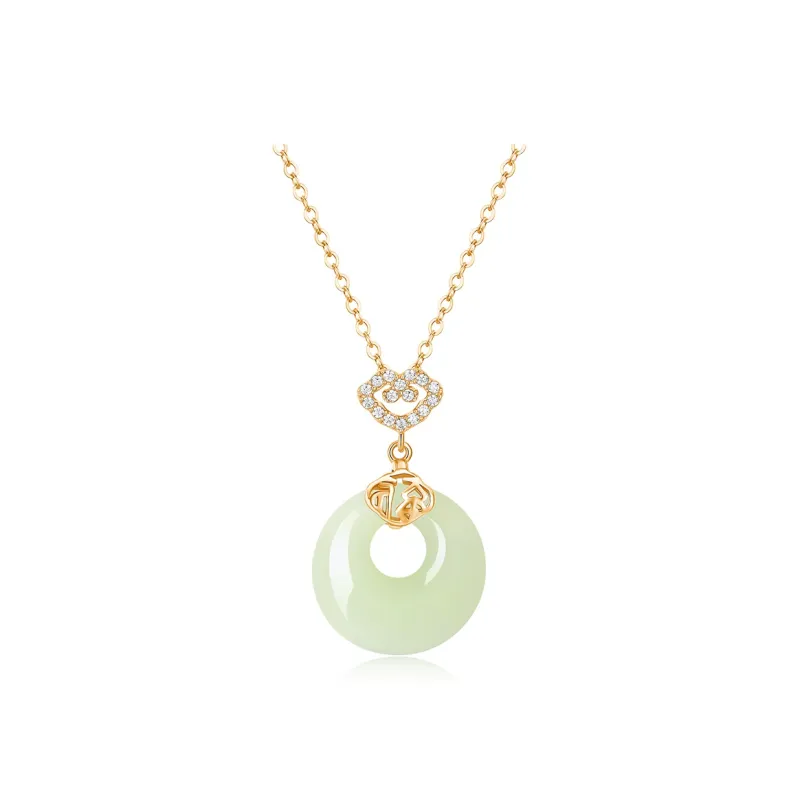 KADER Hetian Jade Necklaces Pale Greenish White Jade Women's-4