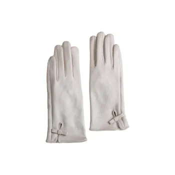 Lagur Polyester Knit Gloves Women's Gentle Creamy White/Noble Brown