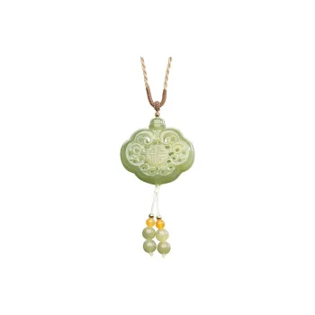 Princess Cui Hetian Jade Necklaces Pale Greenish White Jade Unisex