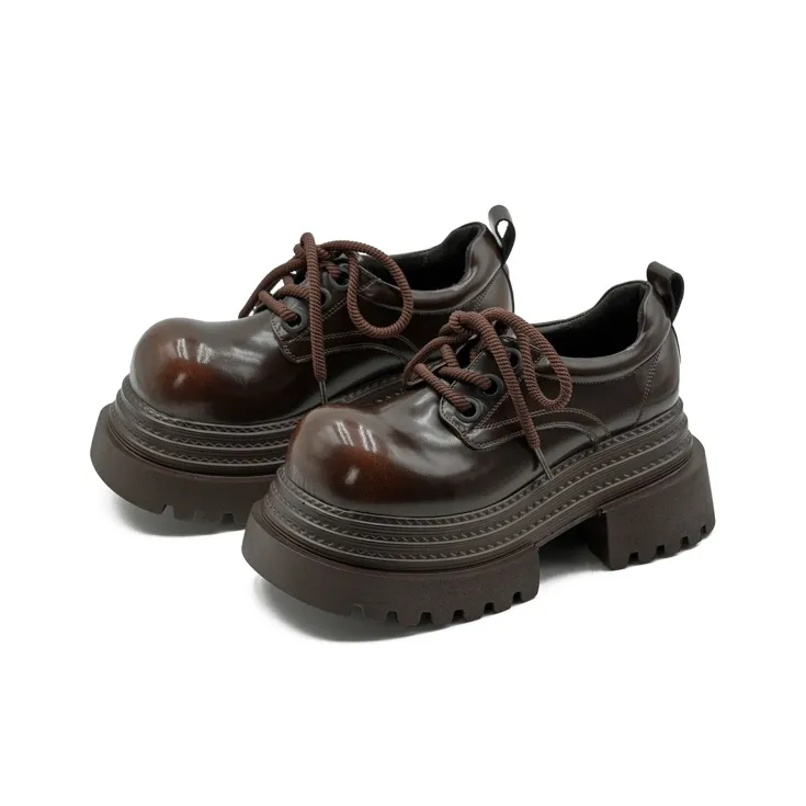Little Sue Niche Design Trendy Versatile Triple-Layer Sneaker British Style Slimming Commute Casual Shoes Women's-7
