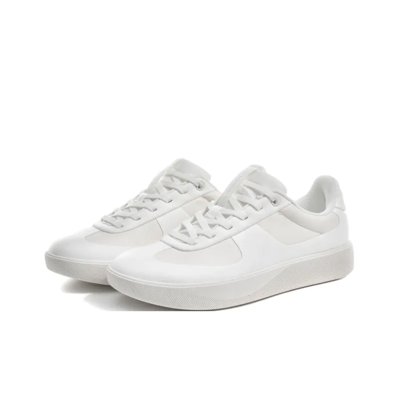 TREEPERI Coverage Slip Resistant And Abrasion Resistant Low Top Skateboard Shoes Unisex White-1