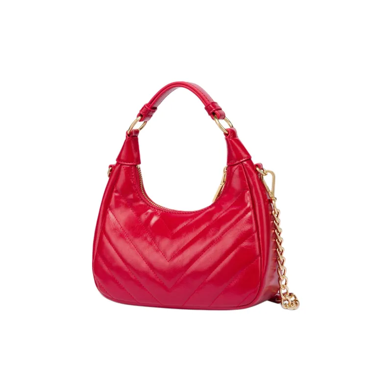 LOVE MOSCHINO Polyurethane Hobo Bag Shoulder Bag Crossbody Handbag Women's Red-2