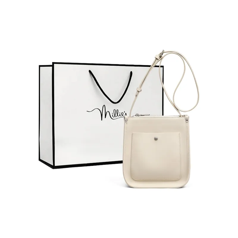 MILLIE'S Cow Leather Patchwork Synthetic Leather Shoulder Bag Crossbody Bag Regular Women's Black/White-7