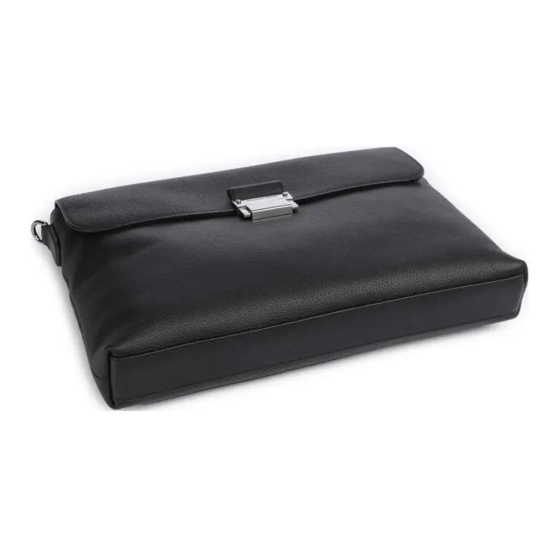 MICHAEL KORS Hudson Cow Leather Crossbody Handbag, Briefcase Men's Black-4