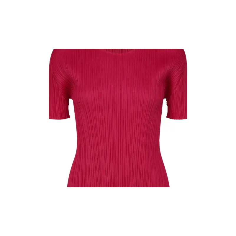 PLEATS PLEASE ISSEY MIYAKE FW24 T Shirt Women's Rouge Red-2