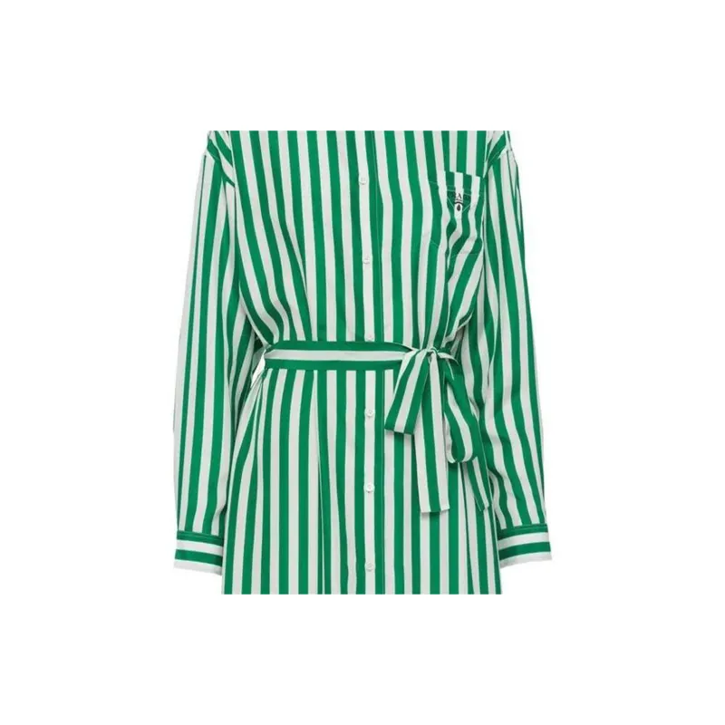 PRADA SS22 Long-Sleeved Dresses Women's Green-2