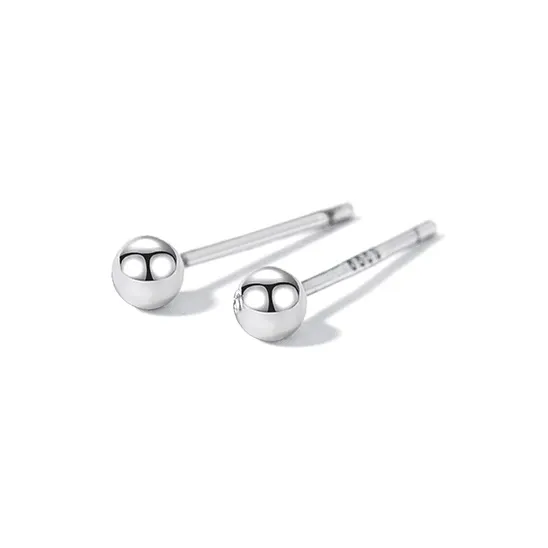 HMZ Sterling Silver Stud Earrings Unisex-4