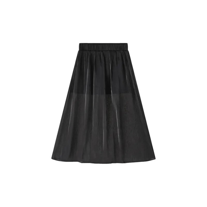 ARMANI EXCHANGEAE Casual Long Skirt Women's Black-1