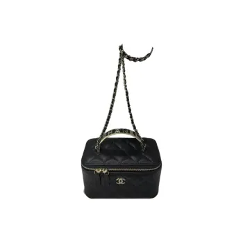CHANEL Leather Box Bag, Shoulder Bag, Crossbody Bag, Handbag Women's Black