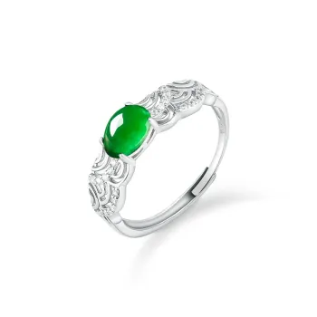 Double Happiness Gift Glutinous Jade Rings Women's