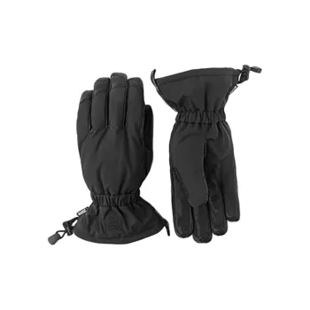 HESTRA Polyamide Goatskin Leather Gloves Unisex Black