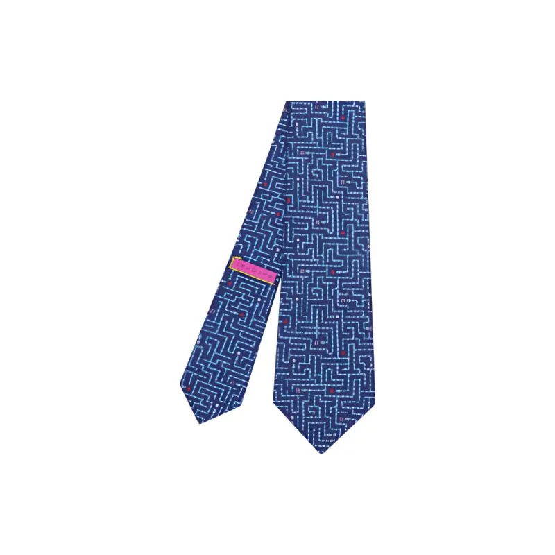 BVLGARI Silk Ties Men's Dark Blue-1
