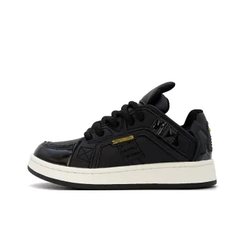 CHERRY&KALIKA Anti Slip And Wear Resistant Lightweight Height Increasing Low Top Skateboard Shoes Women's Black Gold