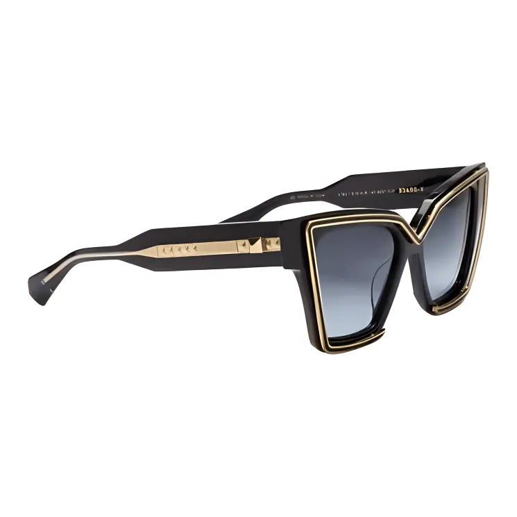 Valentino Square Sunglasses Women's Black-1