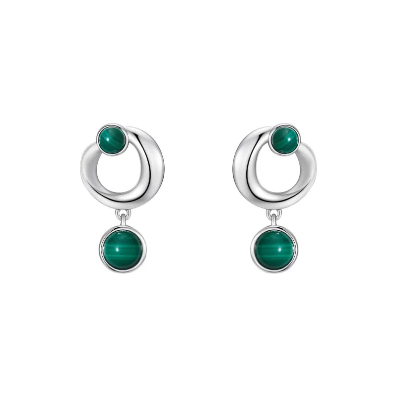 HUSSAIN Malachite Earrings Women's-0