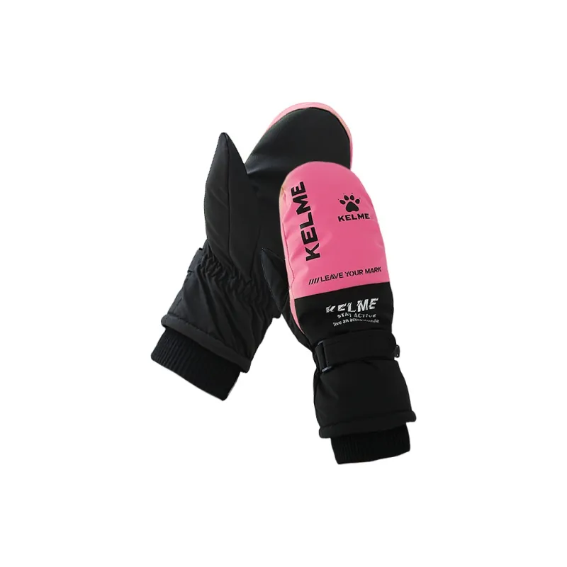 KELME Polyester Sports Gloves Unisex White Green Rose Red-7