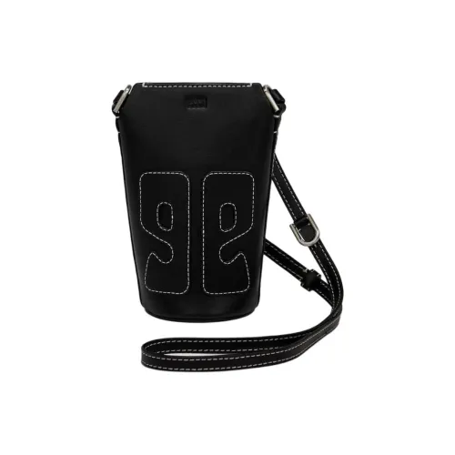 Ecco Cow Leather Bucket Bags Shoulder Bag Crossbody Bag Handbag Small Size Women's Black