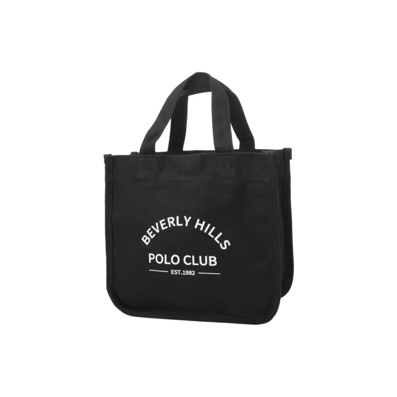 BEVERLY HILLS POLO CLUB Cotton Fabric Tote Bag Shopping Bag Handbag Women's Black-1