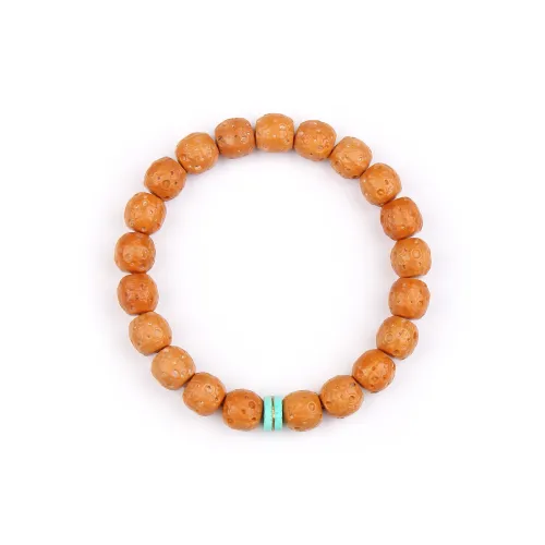 Xifeng Building Monkey Head Walnut Barrel Bead Beaded Bracelet #Good Luck Unisex