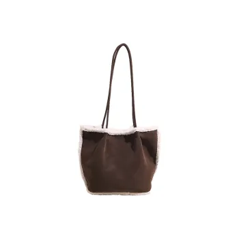 LOUIS ROYALN Suede Shoulder Bag Regular Women's Green/Coffee/Brown