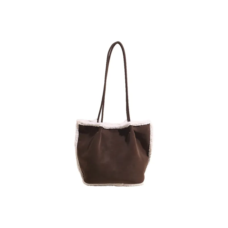 LOUIS ROYALN Suede Shoulder Bag Regular Women's Green/Coffee/Brown-4