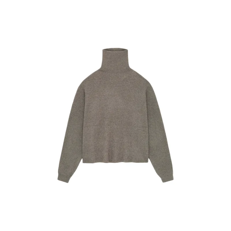 Fear Of God Essentials Women's Waffle Turtleneck Heather Gray-1